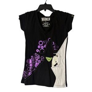 Wear‎ Wicked 2012 Musical Womens Black Short Sleeve Tee Shirt Size Small EUC